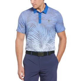 Original Penguin Mens Resort Leaf Print Golf Polo Shirt - BLUE TATTOO