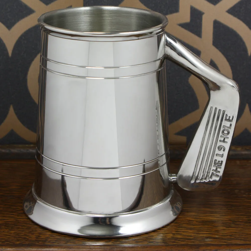 1 Pint* Pewter Beer Mug Tankard With Golf Handle