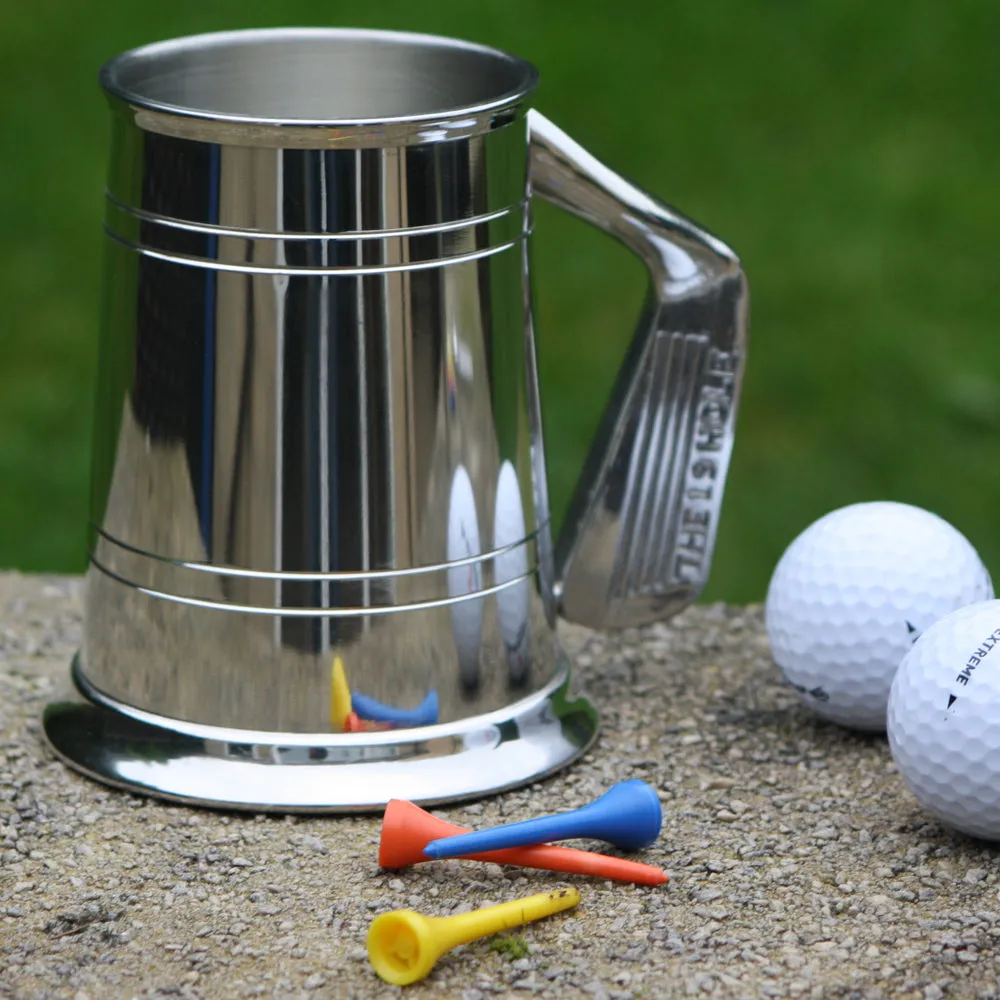 1 Pint* Pewter Beer Mug Tankard With Golf Handle