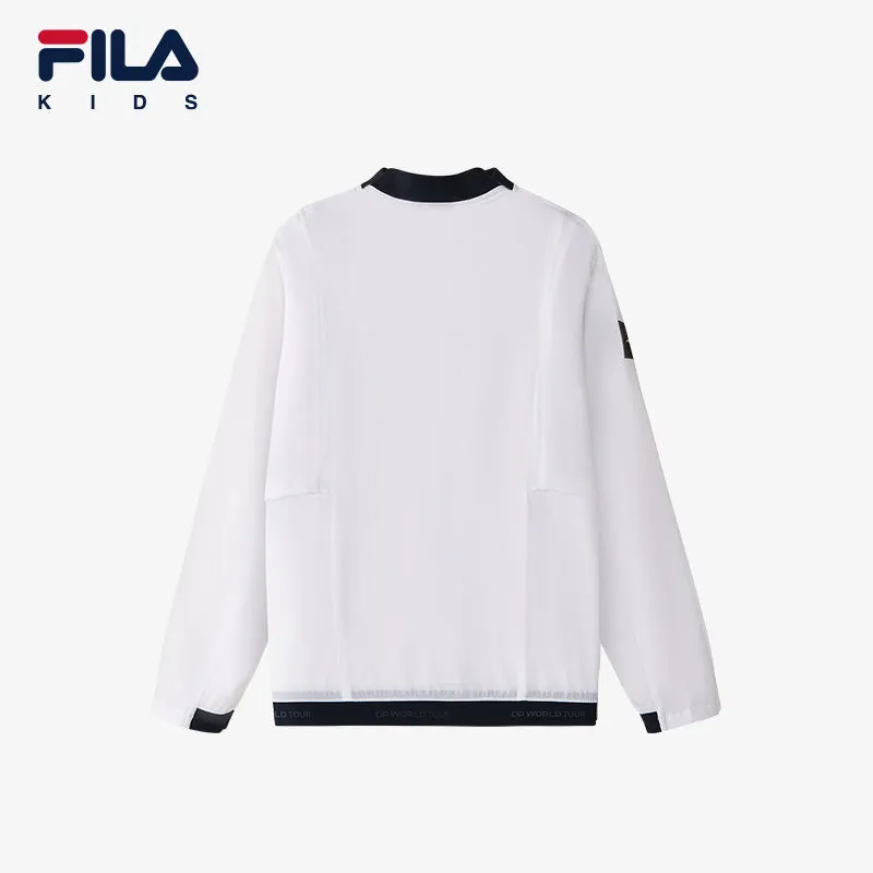 (130-170cm) FILA KIDS PERFORMANCE GOLF Boy's Sun-proof Jacket in White