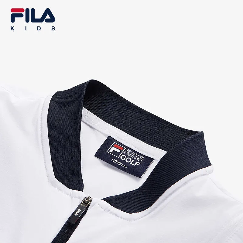 (130-170cm) FILA KIDS PERFORMANCE GOLF Boy's Sun-proof Jacket in White