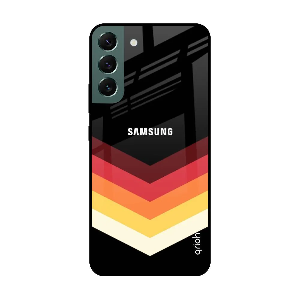 Abstract Arrow Pattern Glass Case For Samsung Galaxy S22 Plus 5G