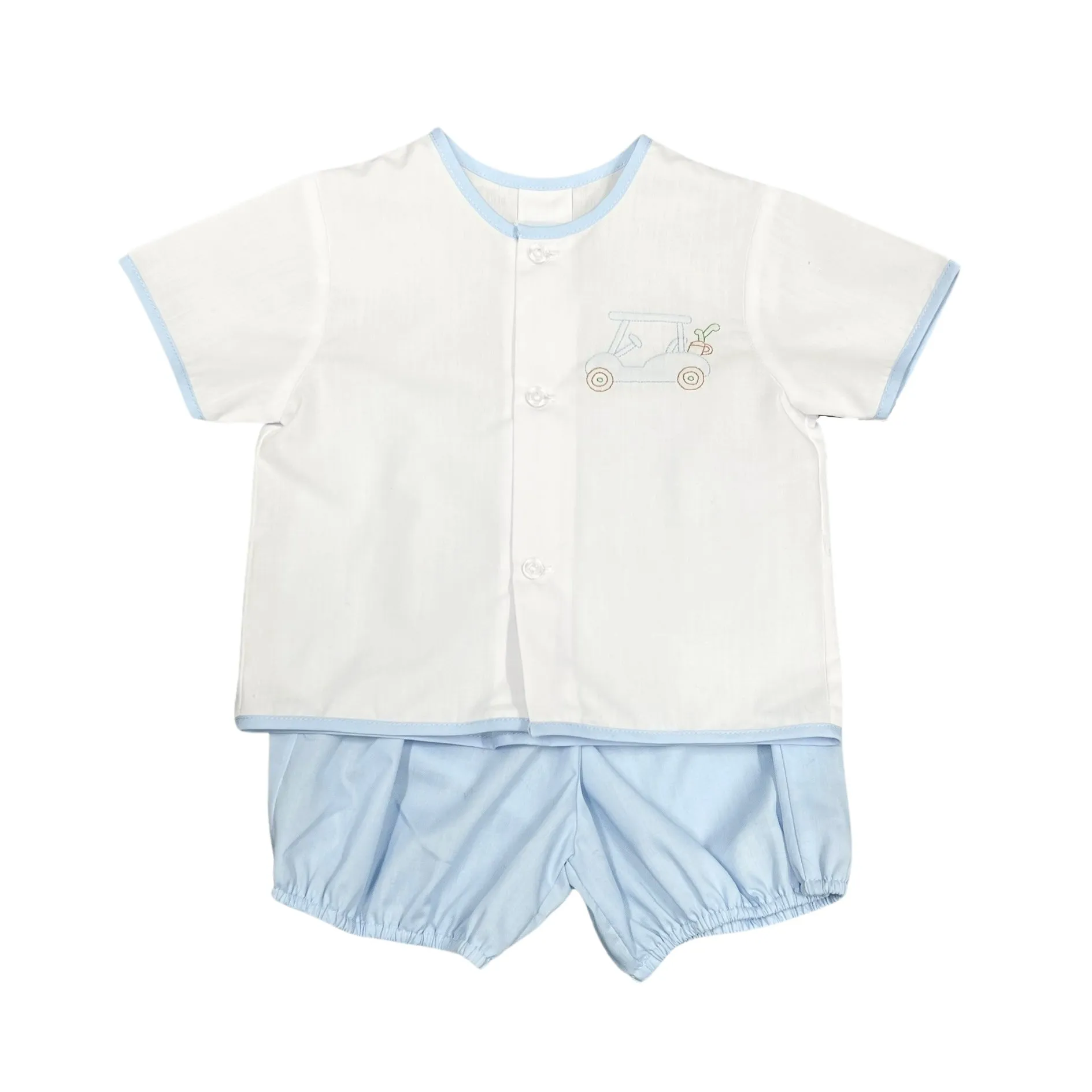 Auraluz White with Blue Golf Cart Bloomer Set