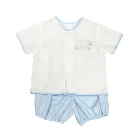 Auraluz White with Blue Golf Cart Bloomer Set