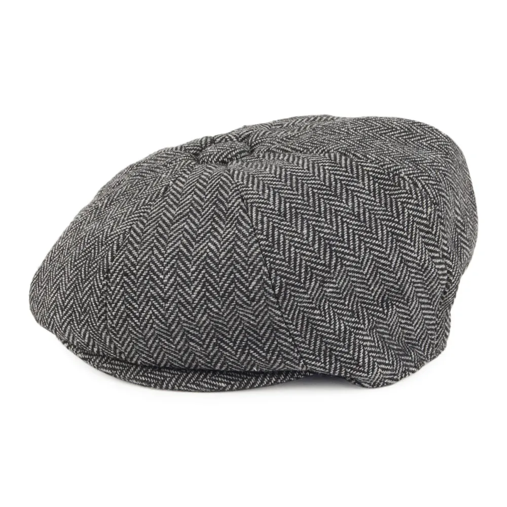 Baby Herringbone Newsboy Cap - Charcoal