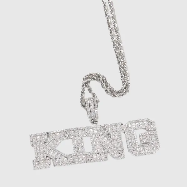 Baguette VVS Custom Letter Pendant - White Gold