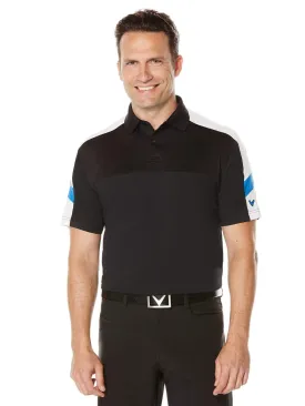 Big & Tall Embossed Three Color Blocked Polo