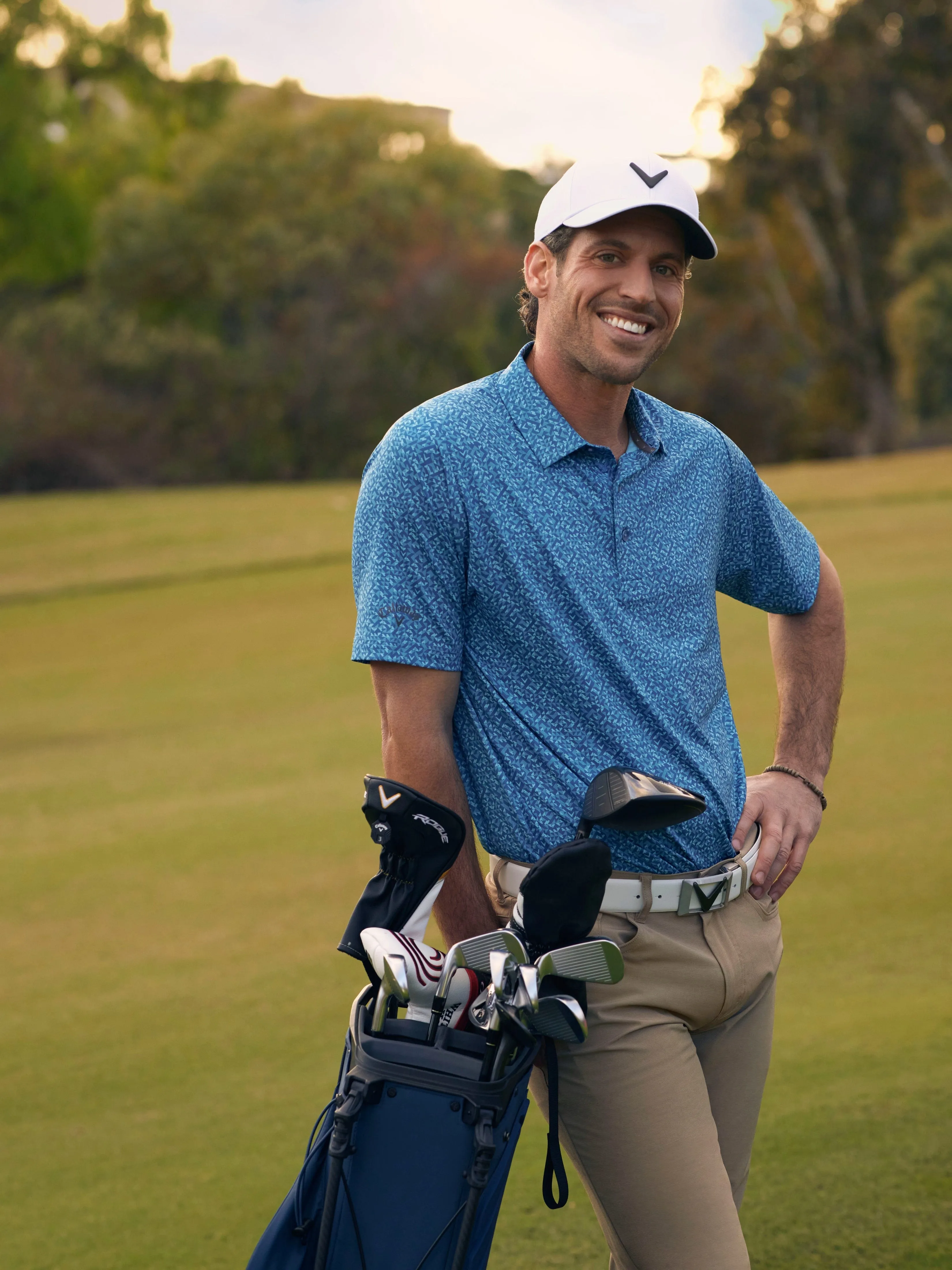 Big & Tall Trademark Shape Shifter Chevron Print Golf Polo