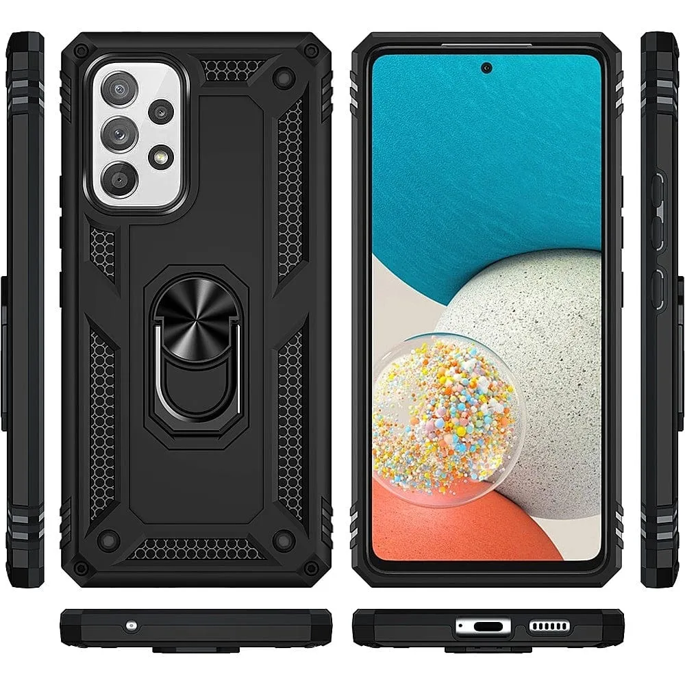 Black Military Kickstand Case with Belt Clip - Samsung Galaxy A53 5G