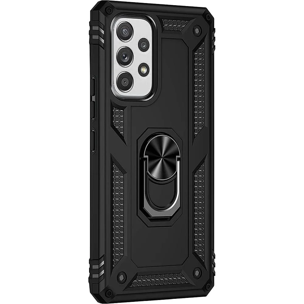 Black Military Kickstand Case with Belt Clip - Samsung Galaxy A53 5G