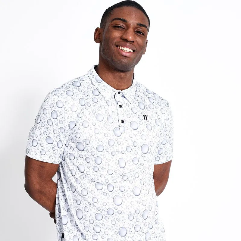 Bubble Print Golf Polo - White