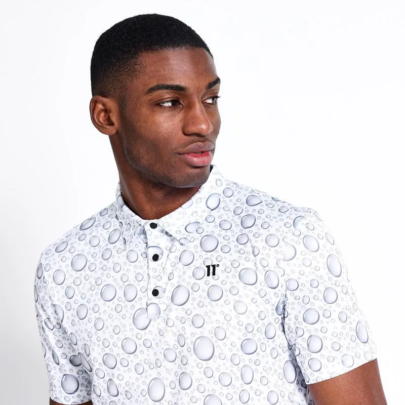 Bubble Print Golf Polo - White