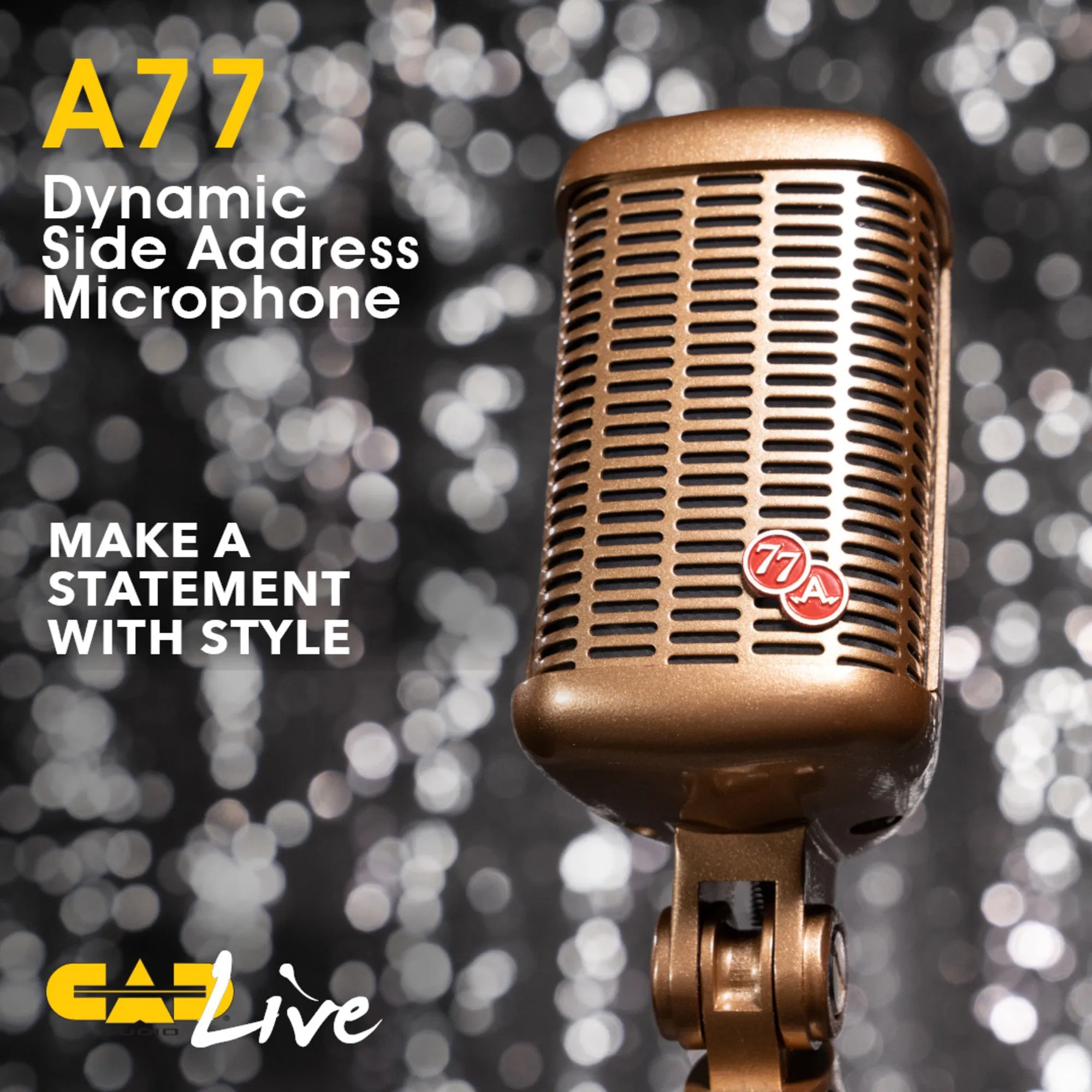 CAD Audio A77 Large Diaphragm SuperCardioid Dynamic Side Address Vintage Microphone