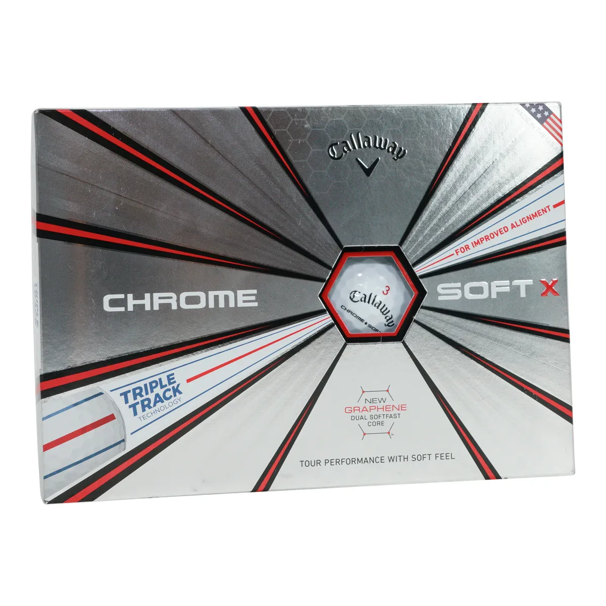 Callaway Golf Chrome Soft X Triple Track Golf Balls White - 1 Dozen