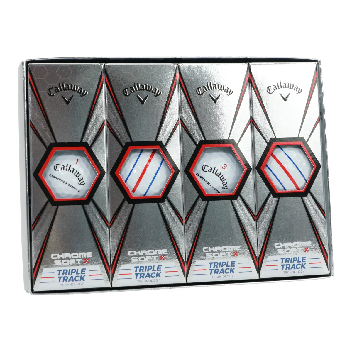 Callaway Golf Chrome Soft X Triple Track Golf Balls White - 1 Dozen