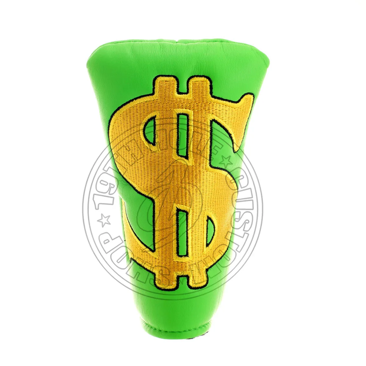 Cash is King Head Cover for Blade and Midsize Mallet Putter, Green