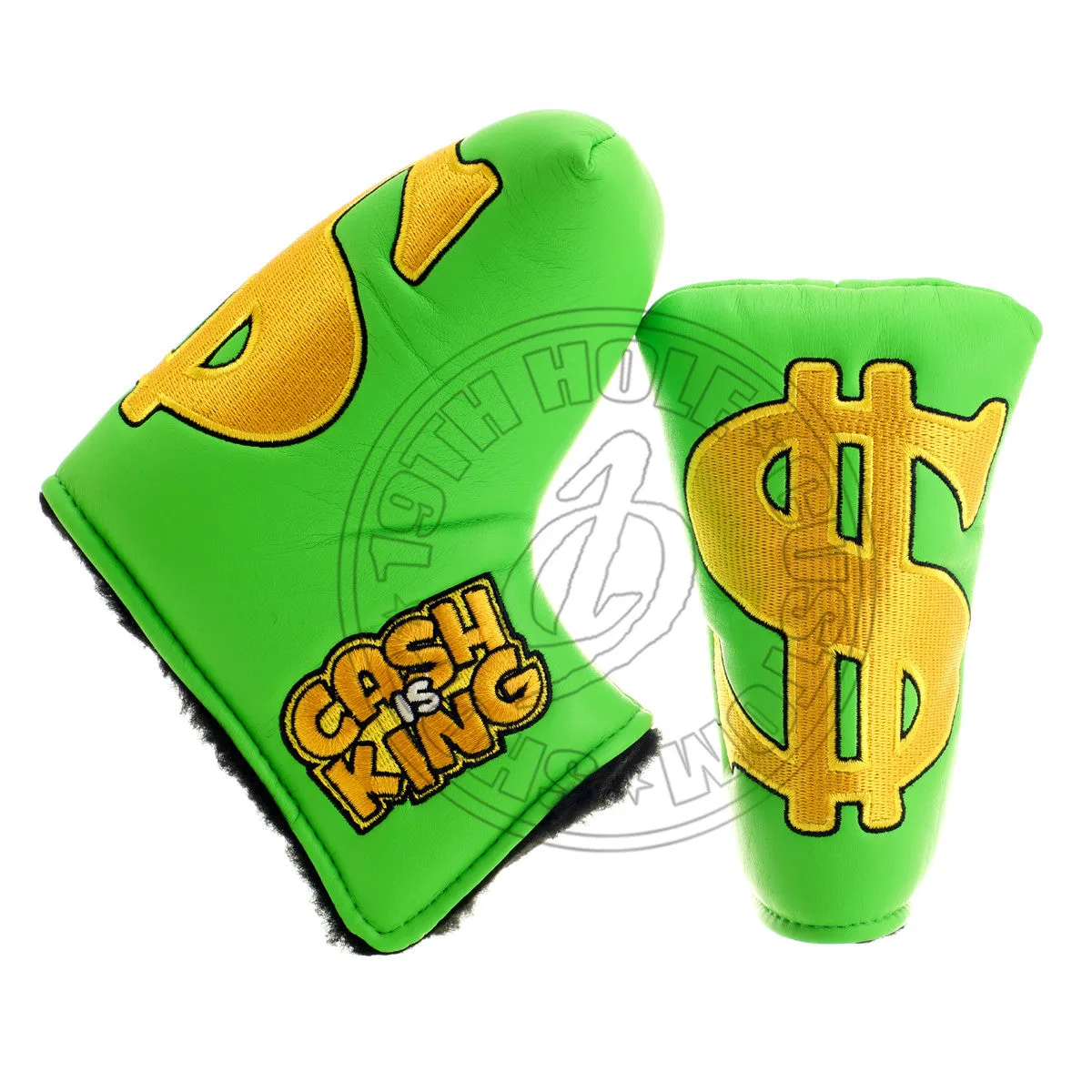 Cash is King Head Cover for Blade and Midsize Mallet Putter, Green