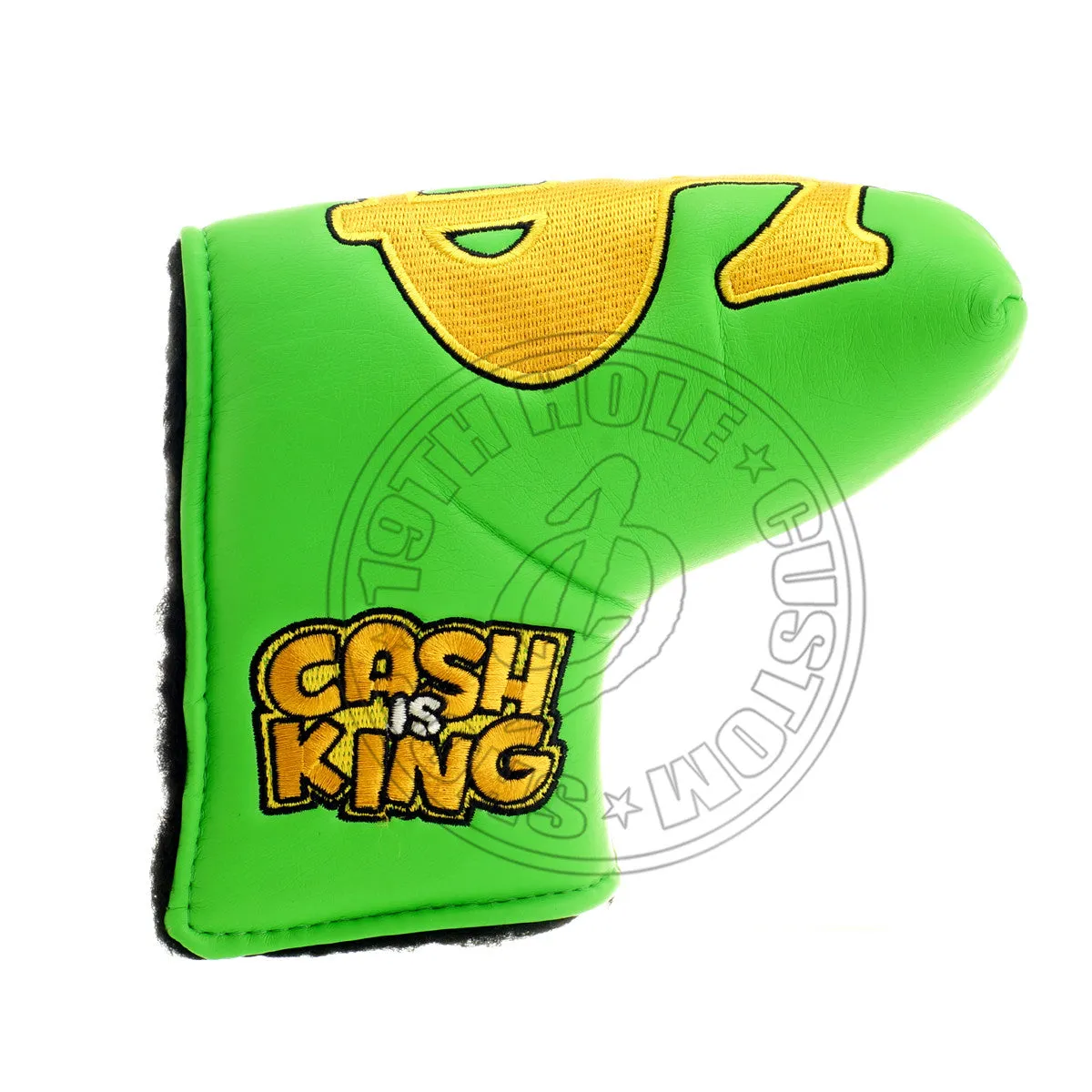 Cash is King Head Cover for Blade and Midsize Mallet Putter, Green