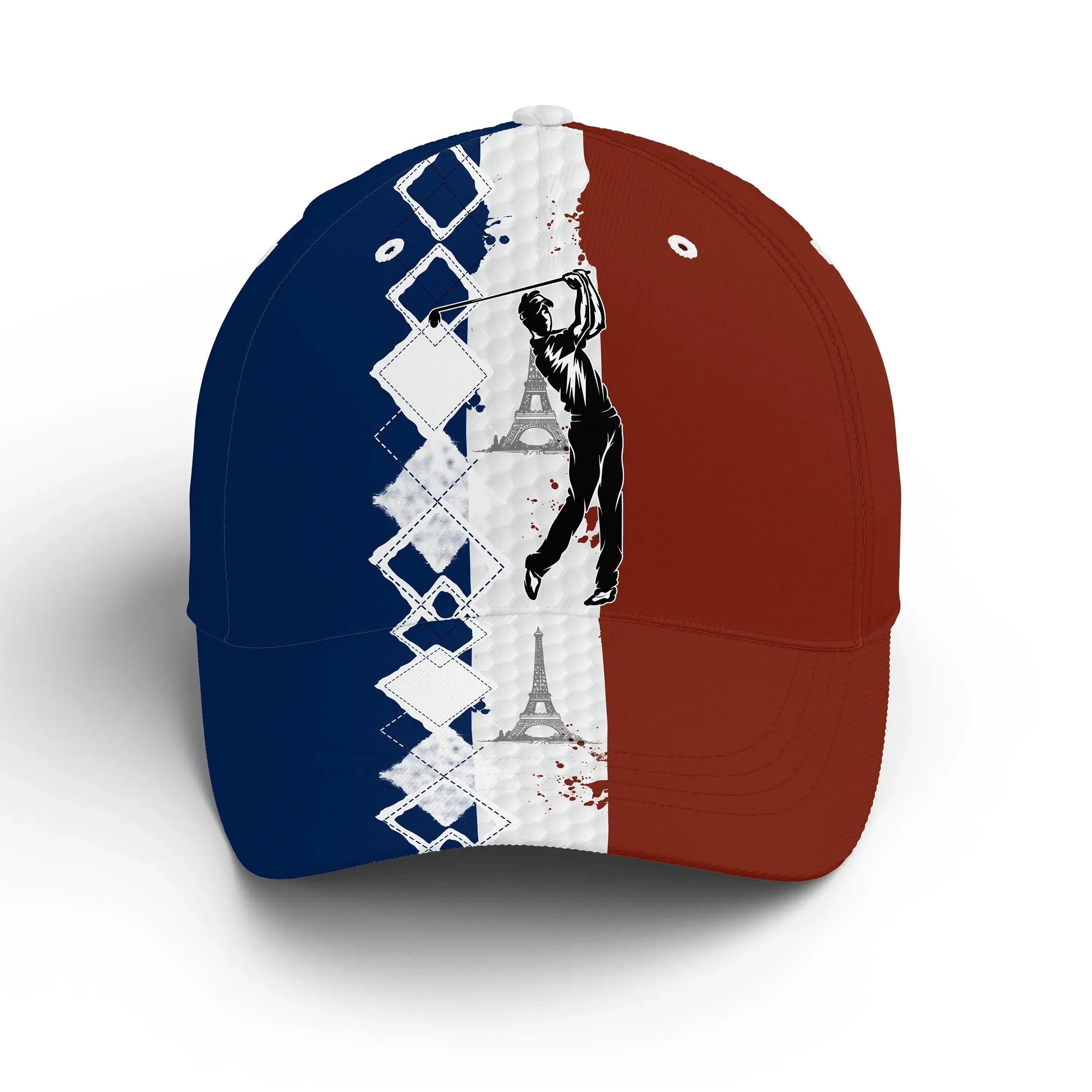 Casquette De Golf Performance, Cadeau Idéal Pour Fans De Golf, Drapeau France, Tour Eiffel - CT01092215