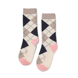 Classic Argyle - Organic Cotton Crew Socks - Natural