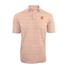 Clemson Ring Crest Polo in Striped Orange