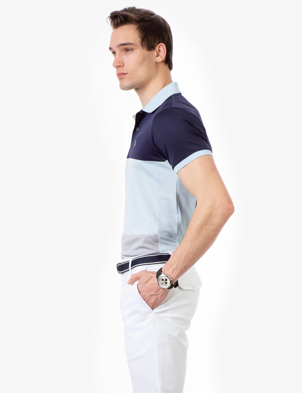 COLORBLOCK PIQUE GOLF SHIRT