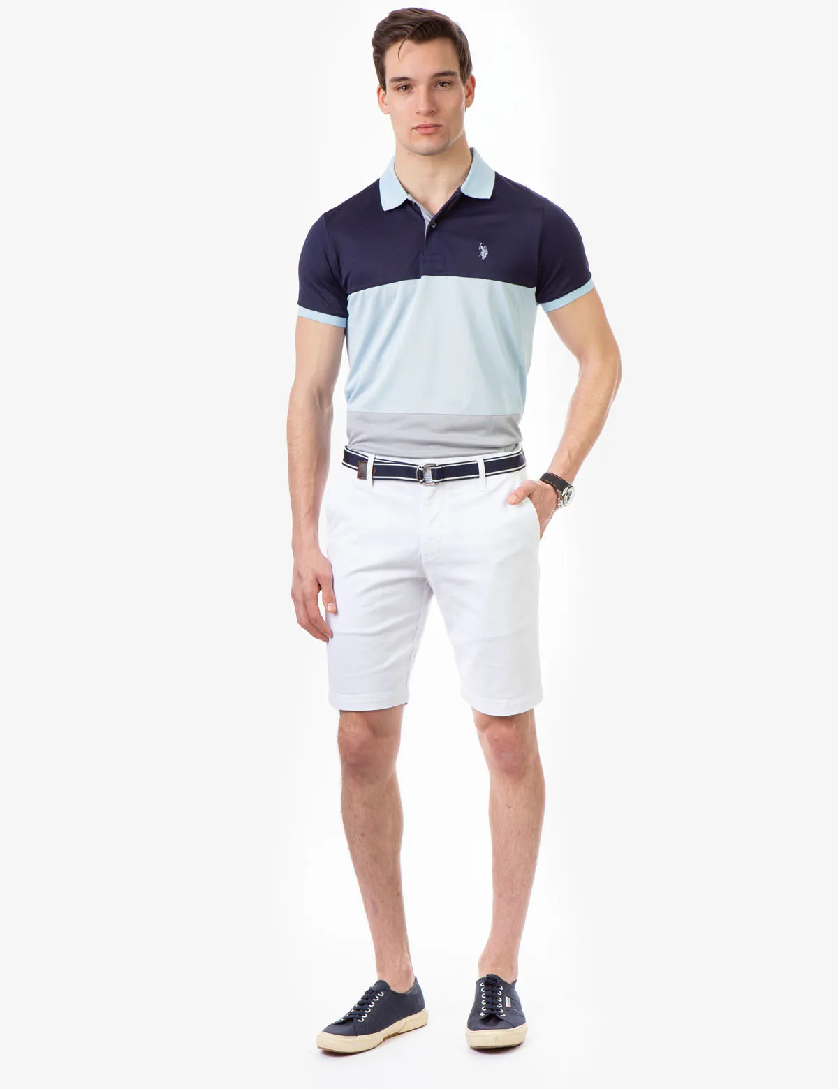 COLORBLOCK PIQUE GOLF SHIRT