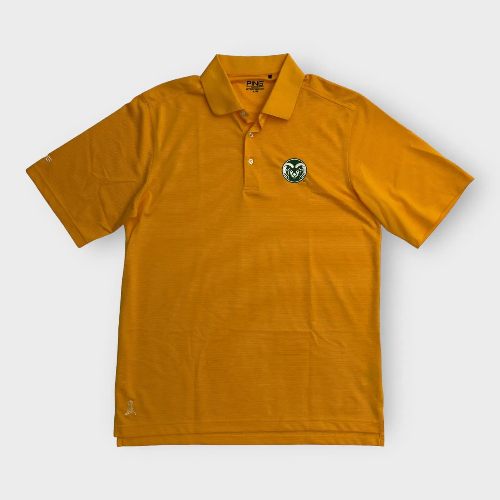 CSU Rams Mens Polo Golf Shirt | M | Yellow | Ping Performance | EUC