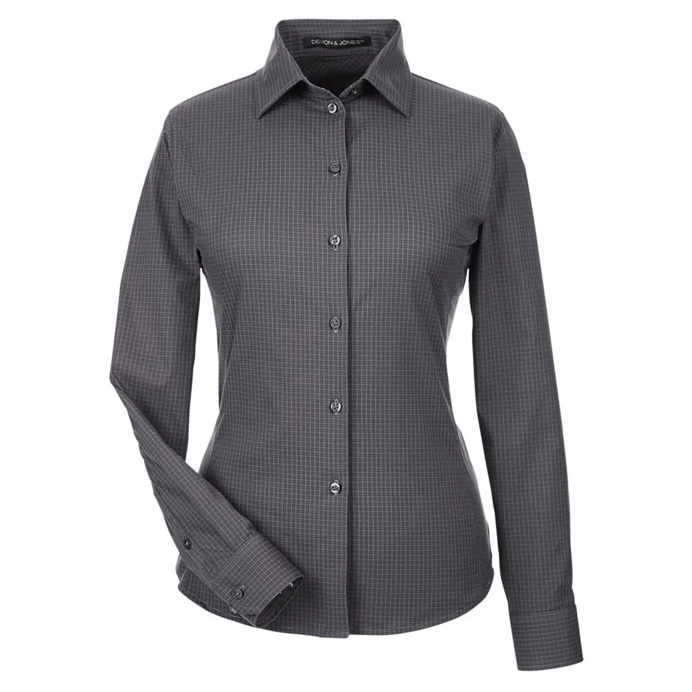 Devon & Jones CrownLux Performance™ Ladies' Tonal Mini Check Shirt