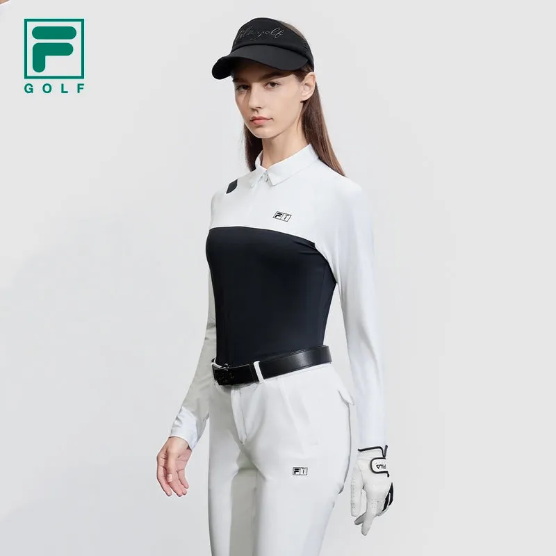 FILA CORE ATHLETICS GOLF Womens Long Sleeve Polo in White