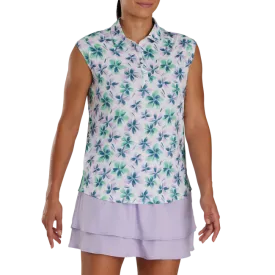 FootJoy Women's Cap Sleeve Floral Polo- Lavender/Mint/Teal