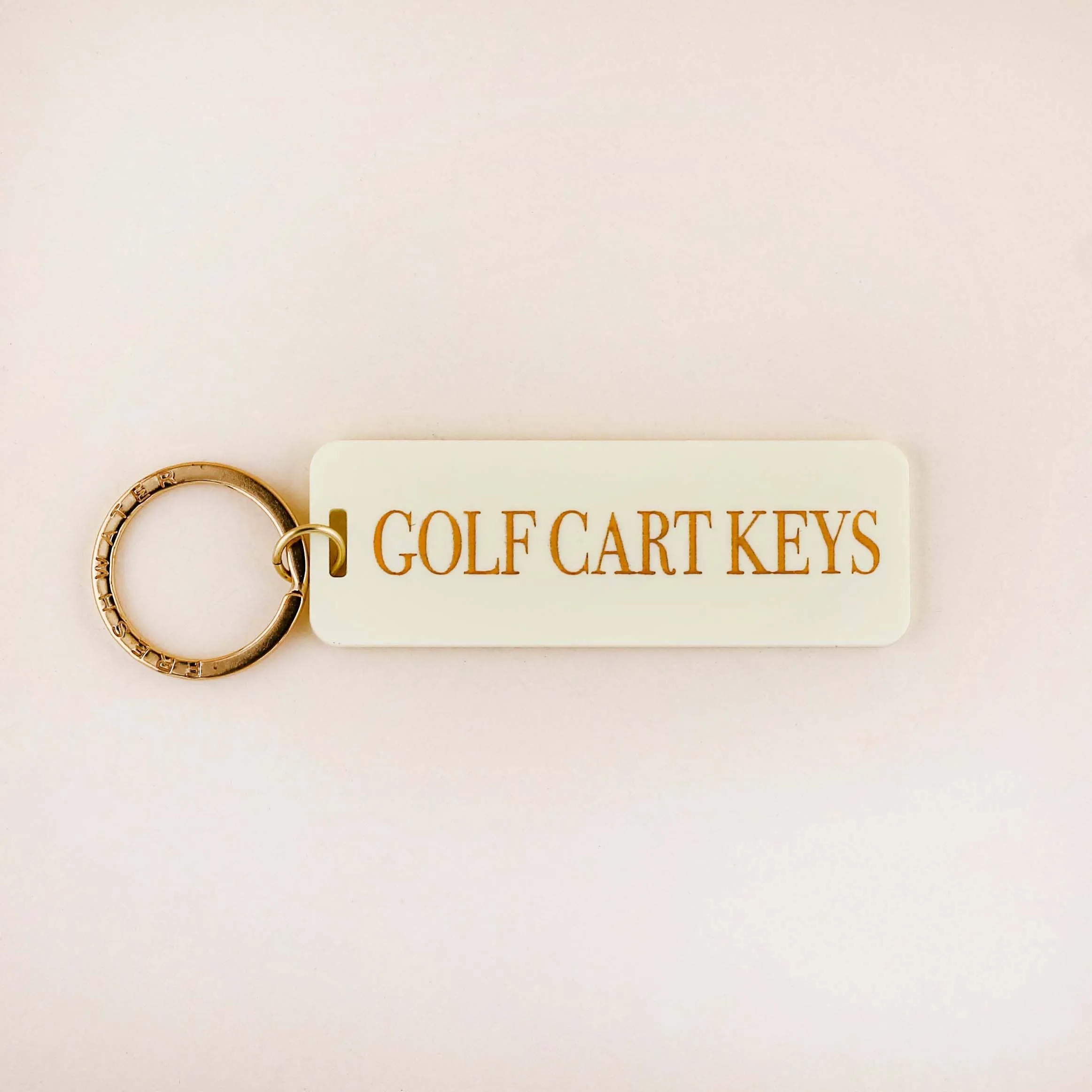 Golf Cart Keys Keychain: Cream/Green / Keychain with Hang Tag