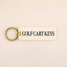 Golf Cart Keys Keychain: Cream/Green / Keychain with Hang Tag