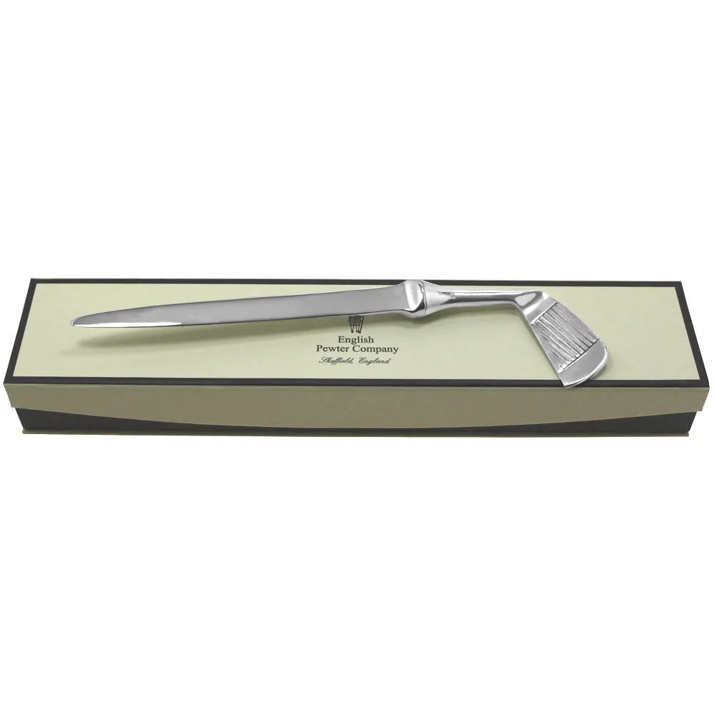 Golf Club Handle Pewter Letter Opener Knife