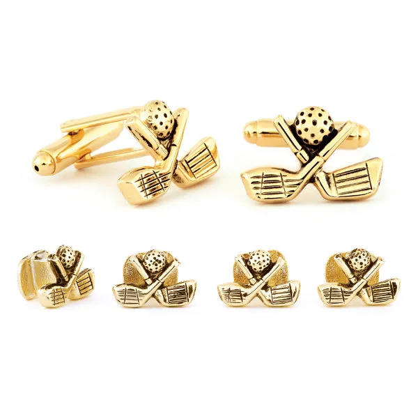 Golf Cuff Link & Stud Set