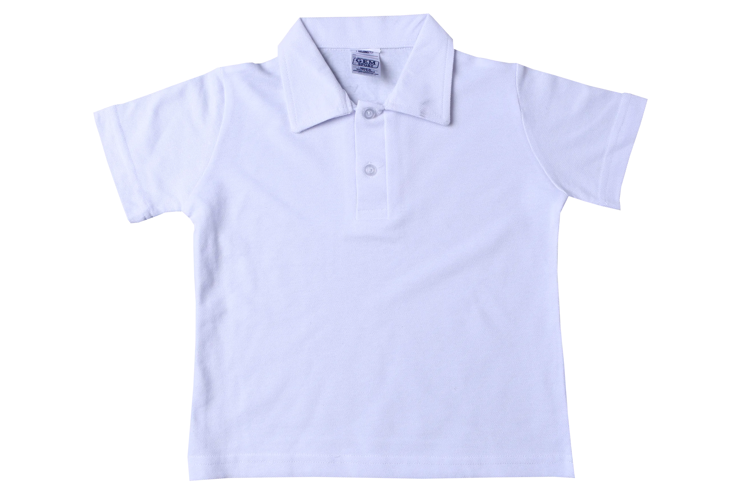 Golf Shirt Plain - White Self Collar