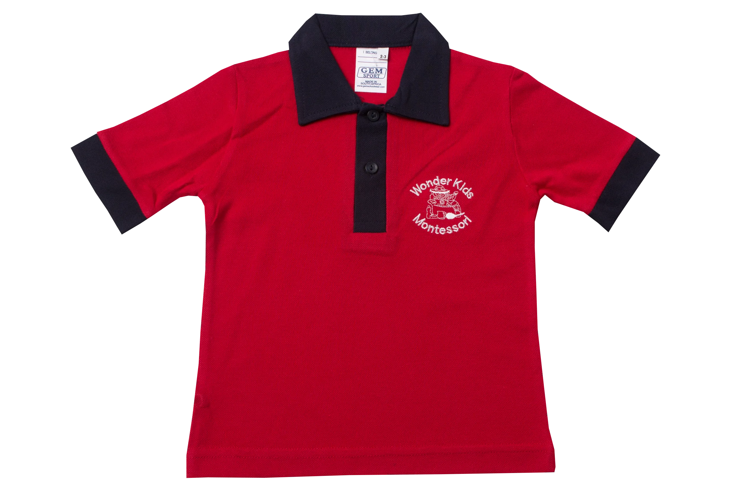 Golf Shirt Red EMB - Wonder Academy Montessori