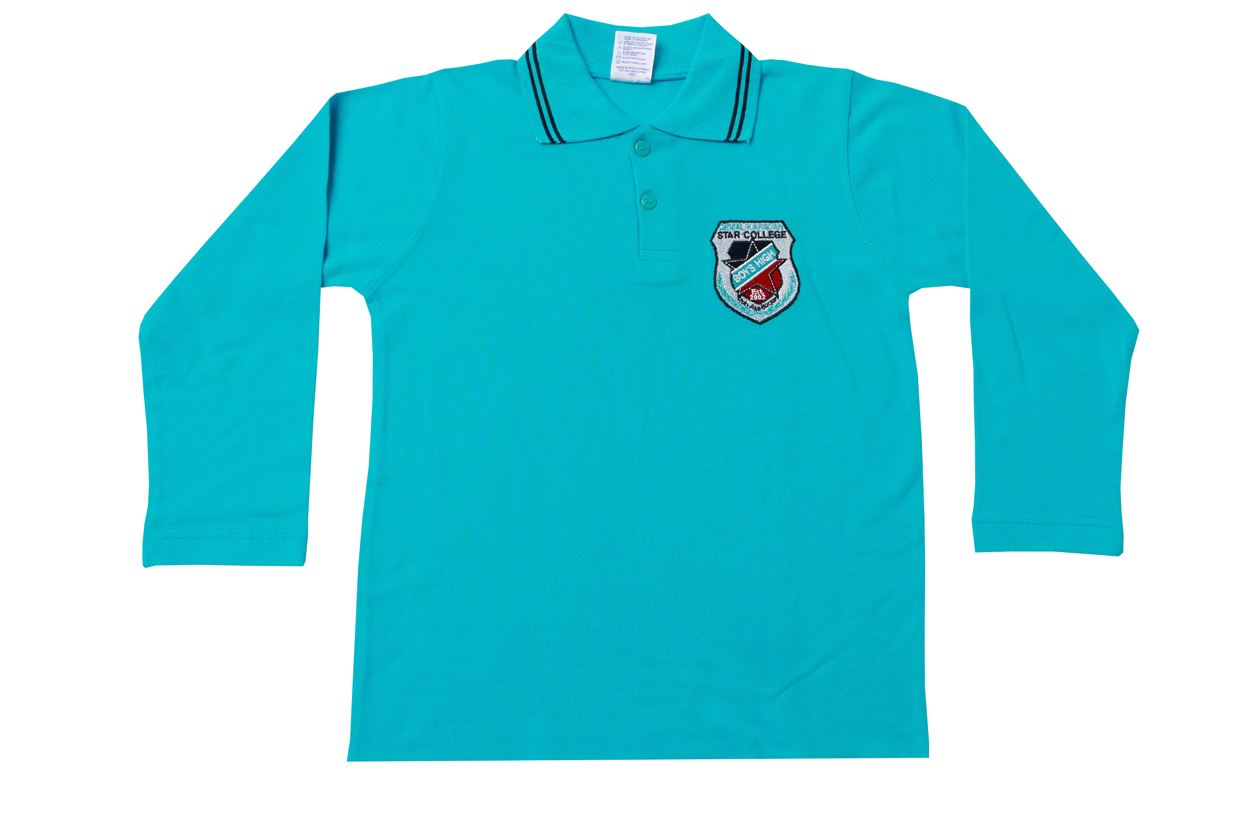 Golf Shirt Turq Long Sleeve EMB - Star High