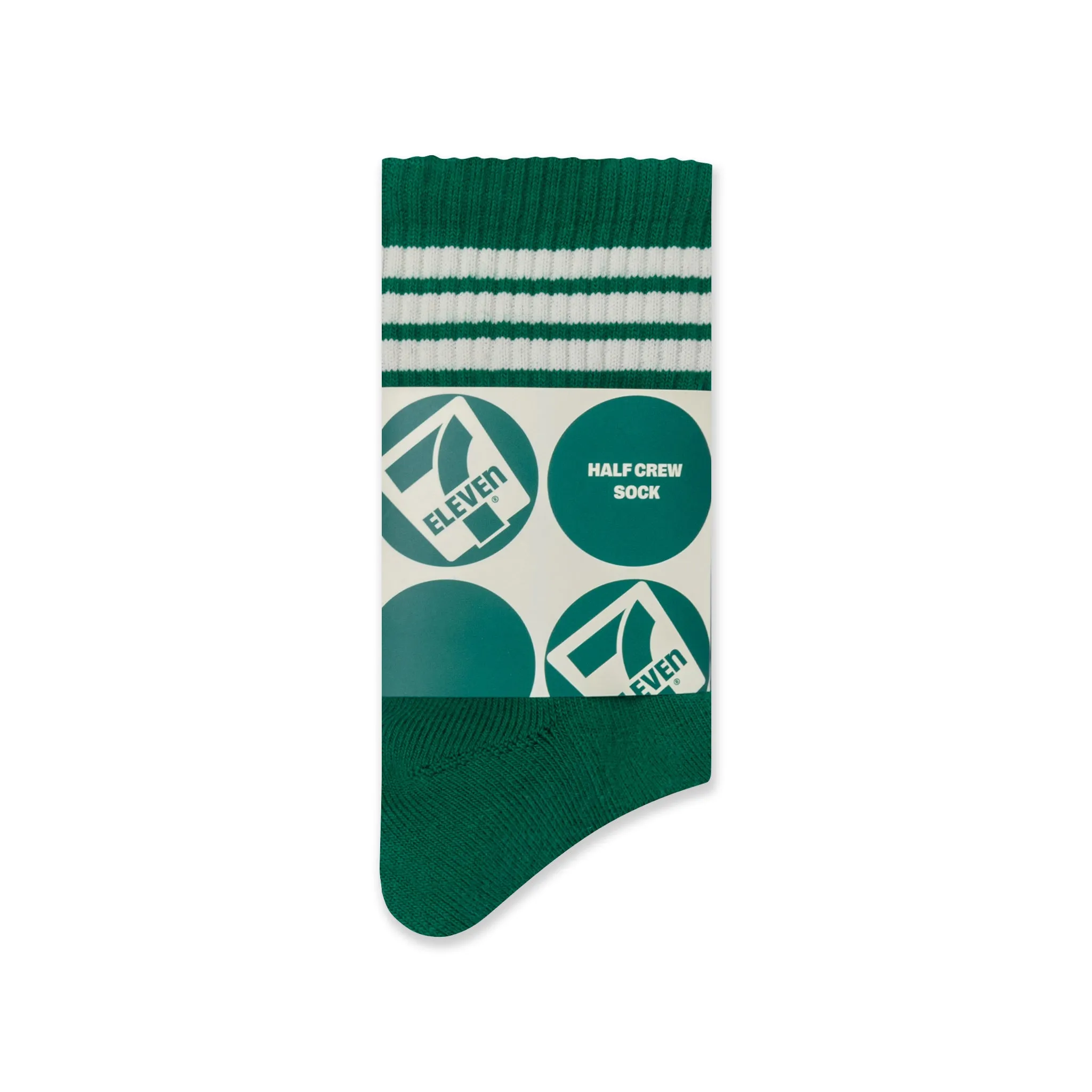 Half Crew Stripe Socks - Green