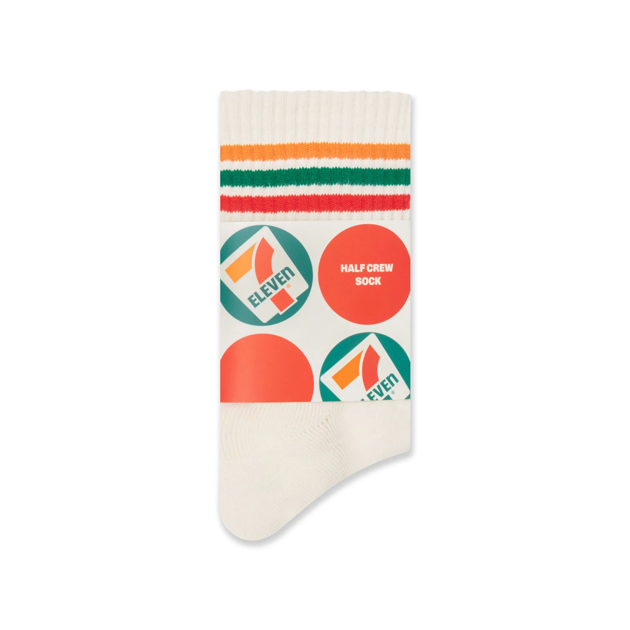 Half Crew Stripe Socks - Retro White