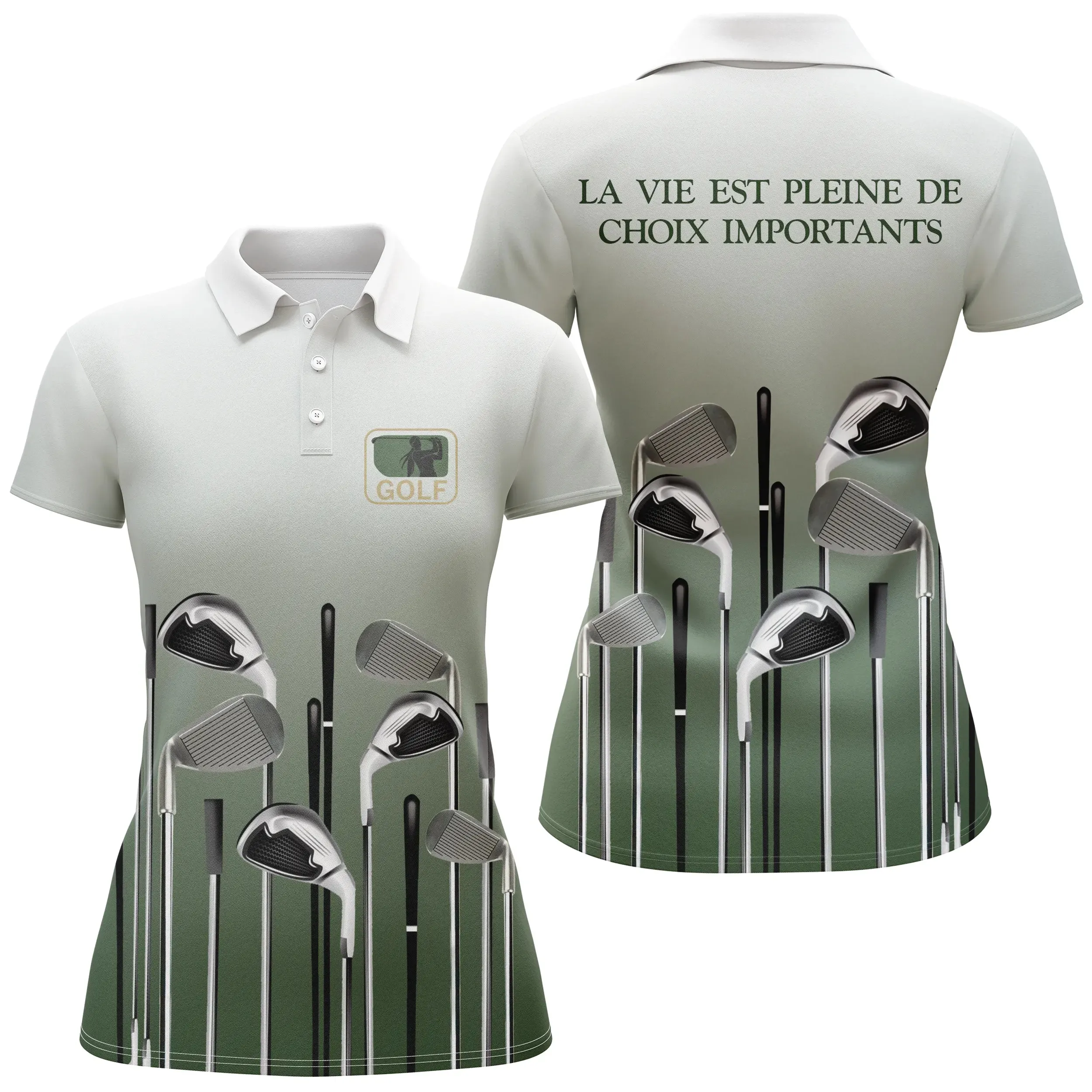 La Vie Est Pleine de Choix Importants, Polo de Sport Homme Femme, Golfeur, Golfeuse, Club de Golf - CTS120052230