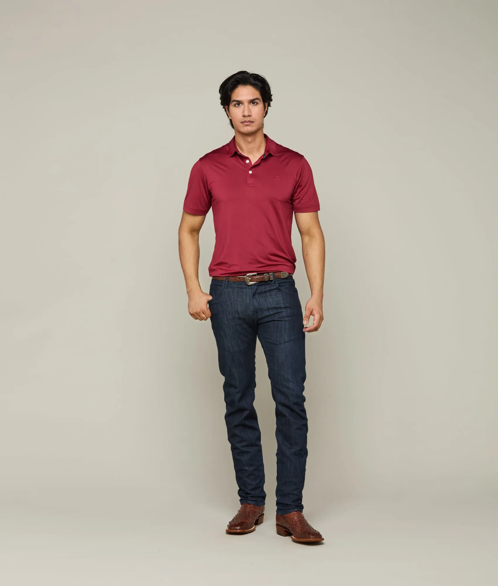 Lucchese Golf Polo :: Texas A&M Maroon