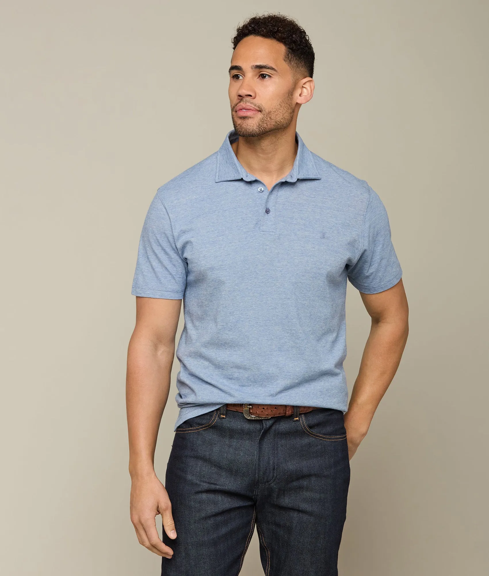 Lucchese Pima Cotton Polo :: Blue