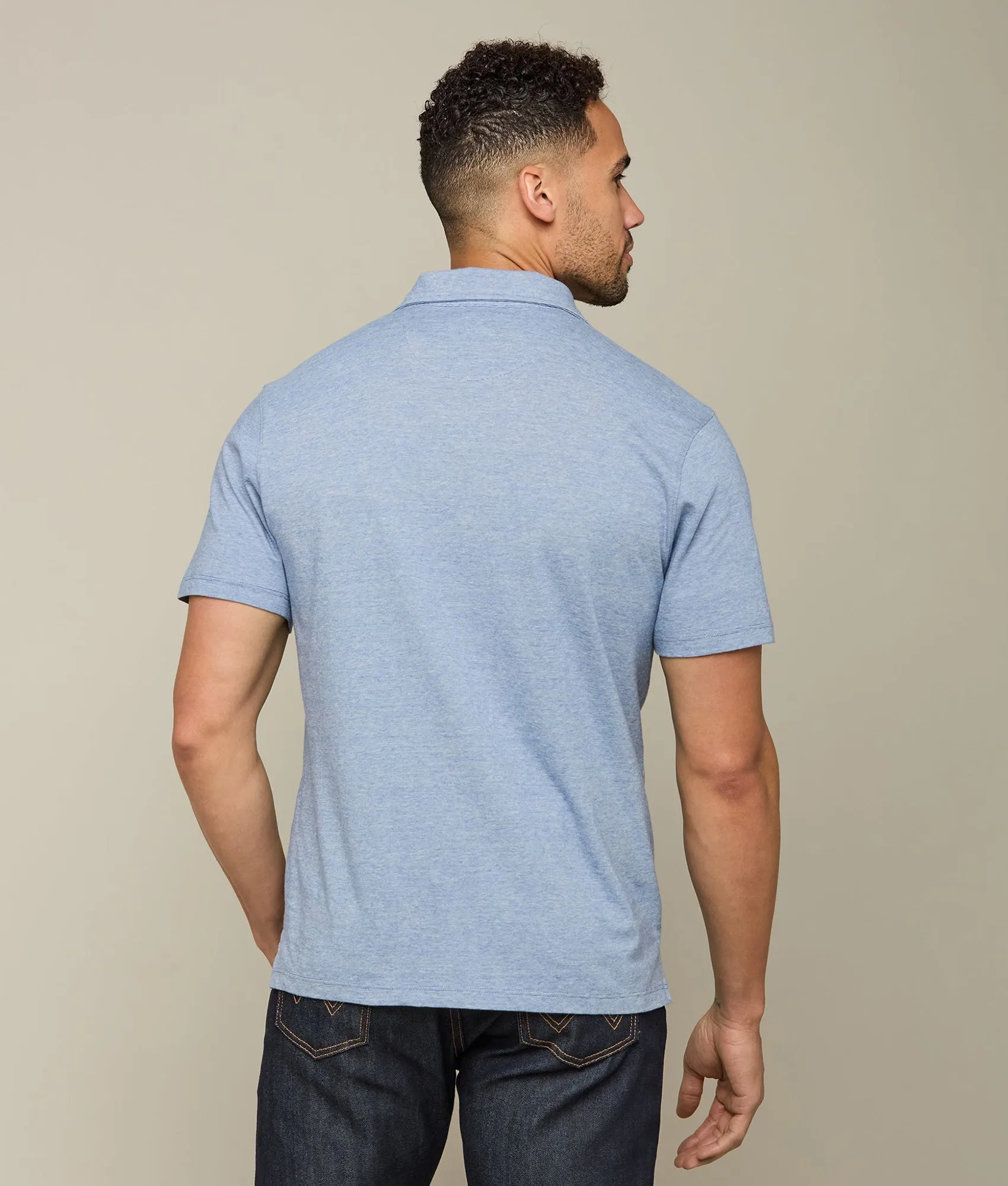 Lucchese Pima Cotton Polo :: Blue