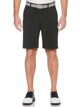 Men's Flat Front Solid Golf Short with Active Waistband and Media Pocket