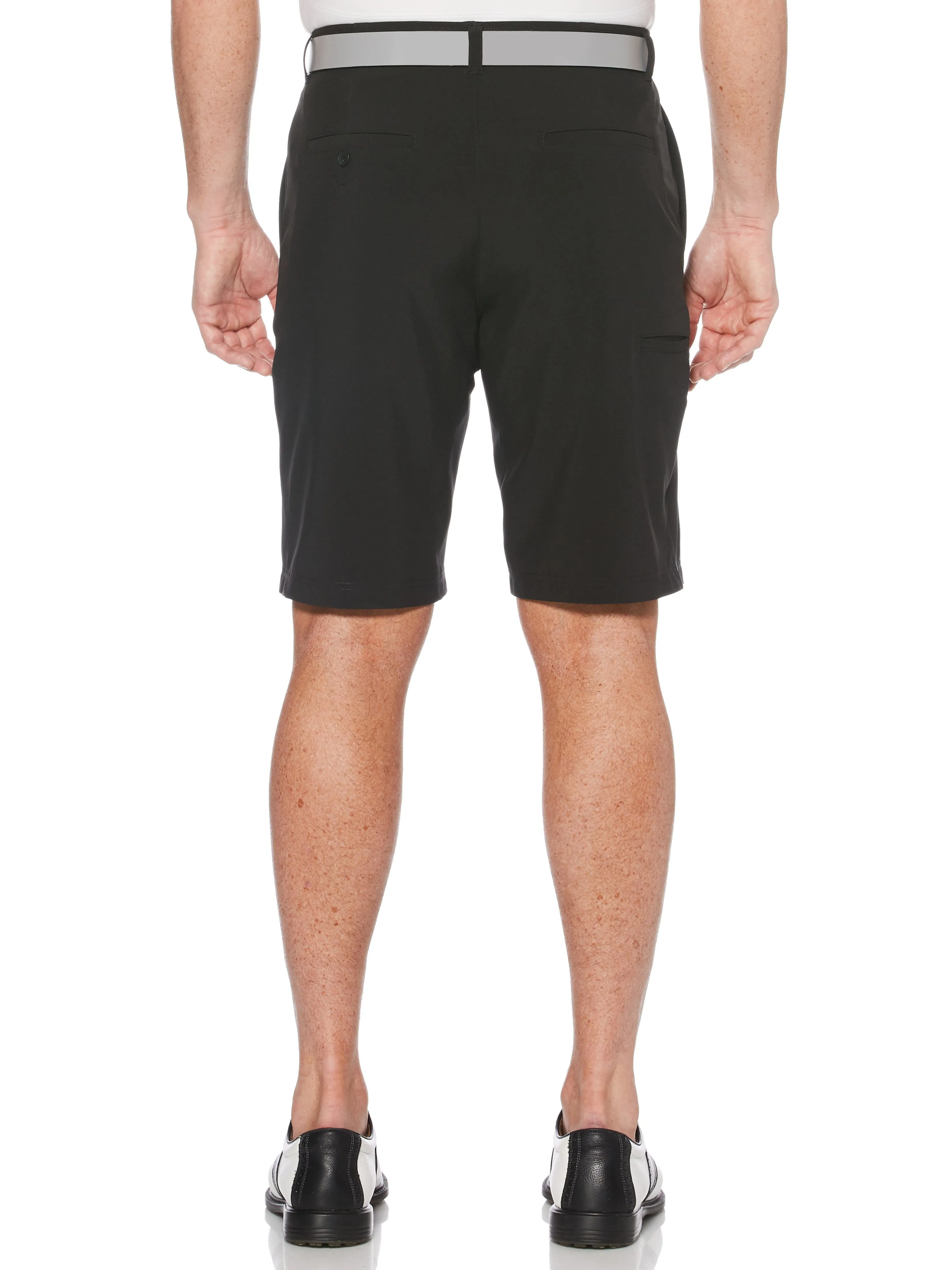 Men's Flat Front Solid Golf Short with Active Waistband and Media Pocket