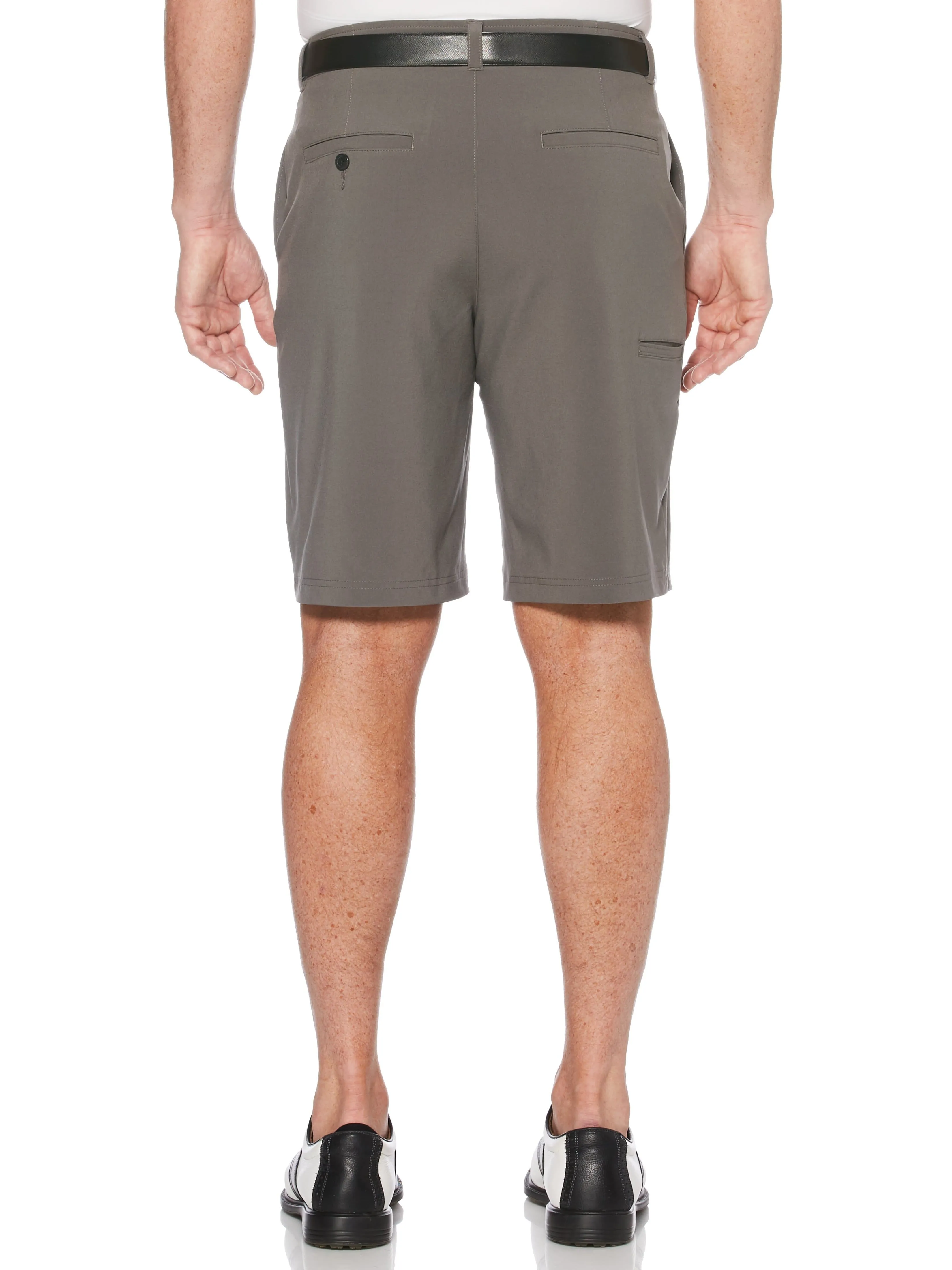 Men's Flat Front Solid Golf Short with Active Waistband and Media Pocket