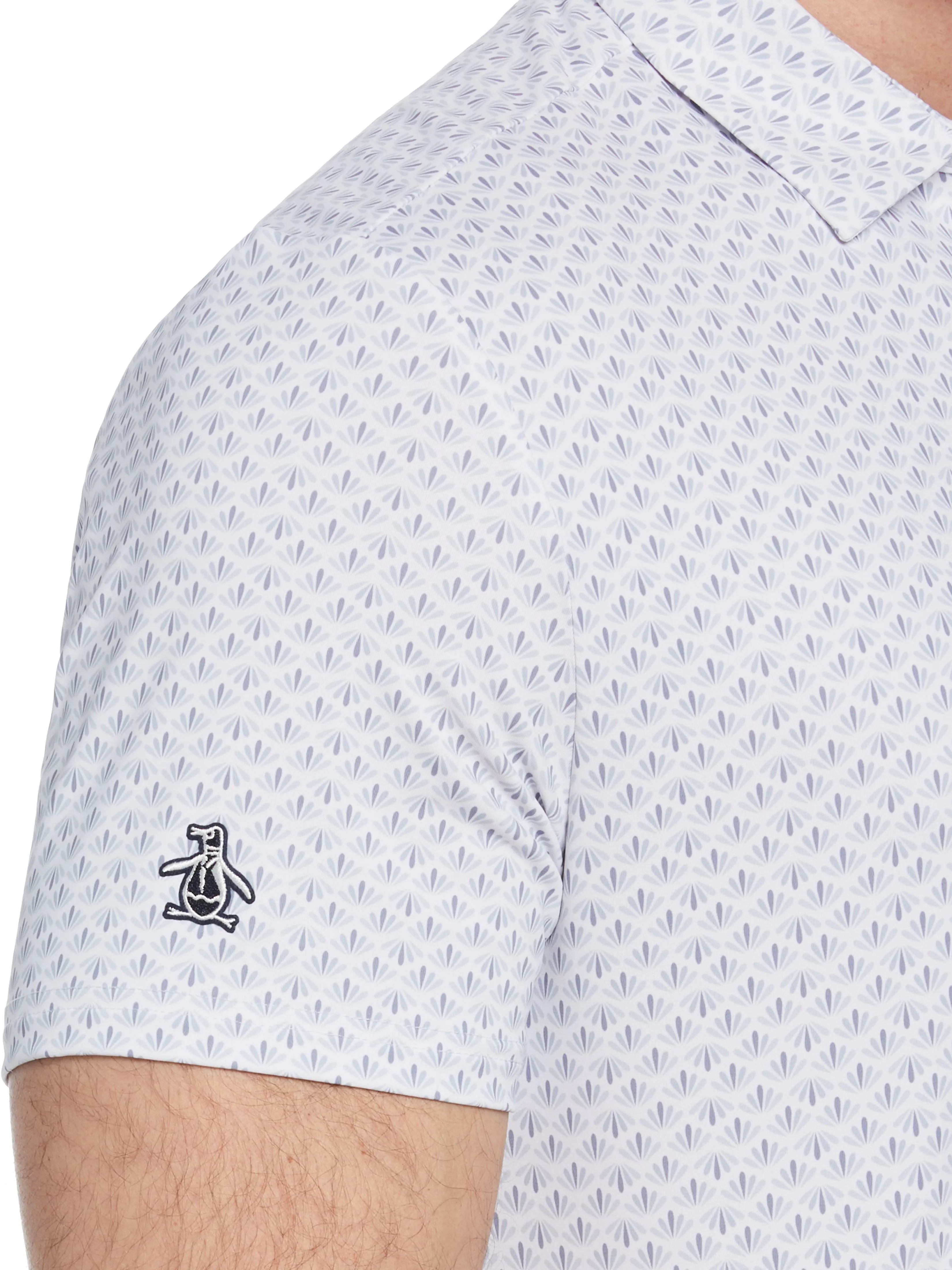 Men's Retro Geo Print Golf Polo