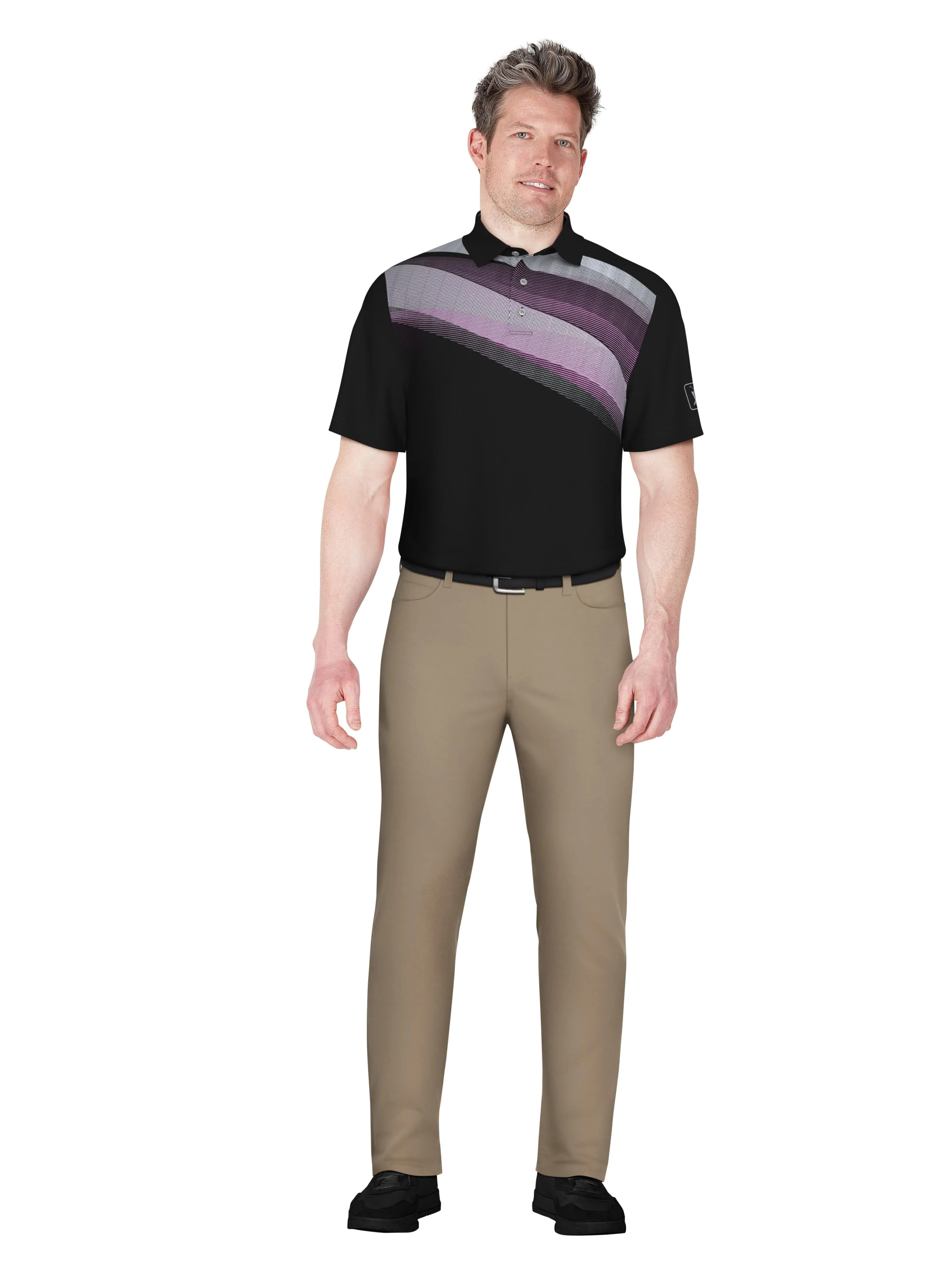 Men's Solarized Asymmetric Print Golf Polo