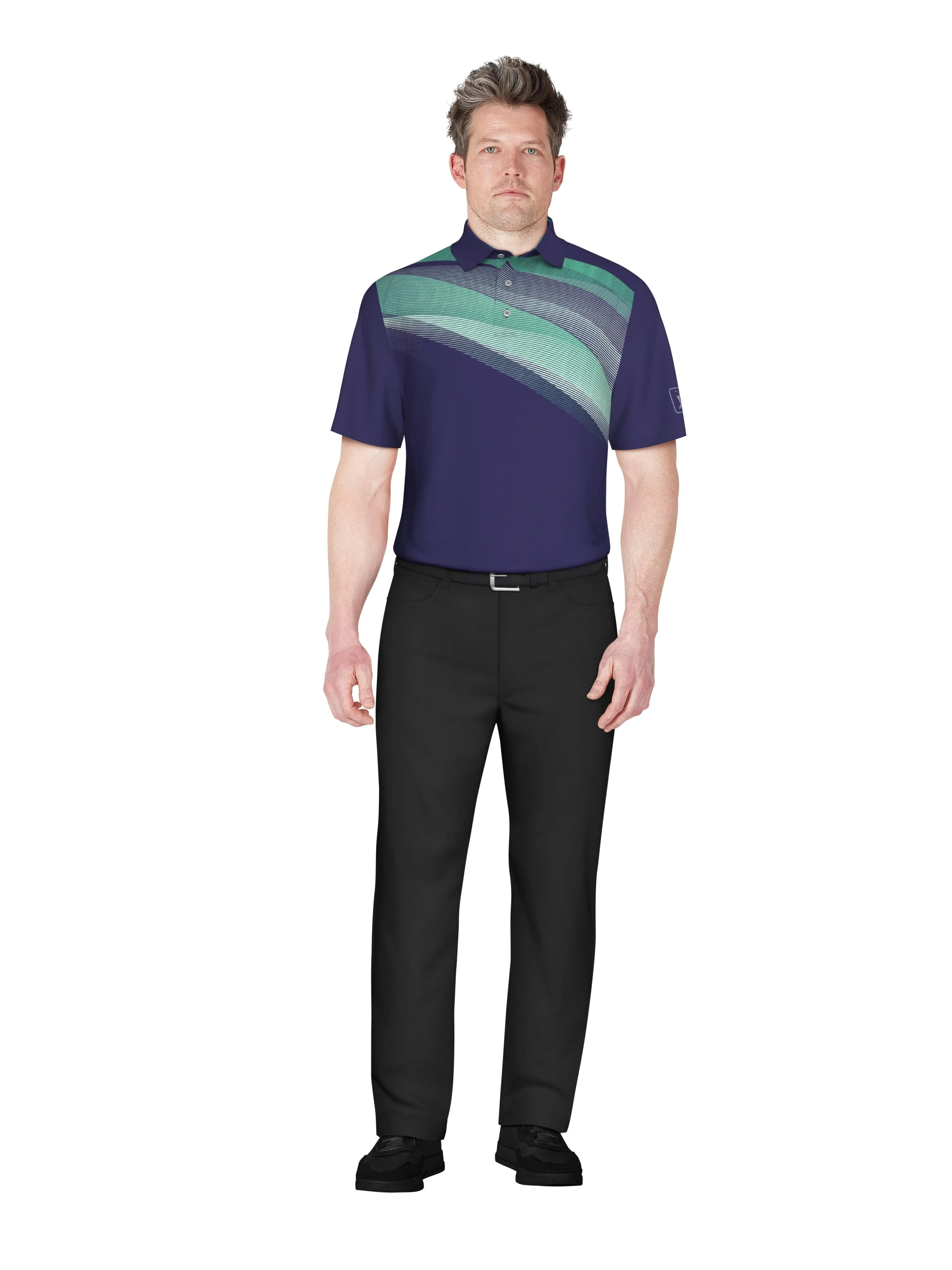 Men's Solarized Asymmetric Print Golf Polo